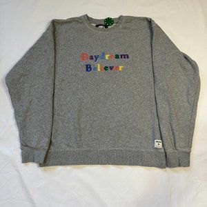 Vintage 2000s Roots Daydream Believer Rainbow Text Patch Pullover Sweatshirt S